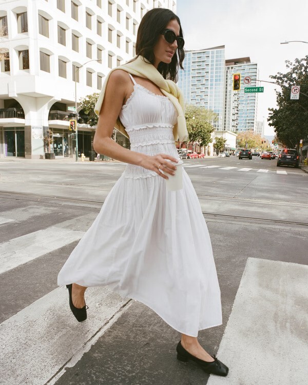 Bra-Free Smocked Drop-Waist Maxi Dress