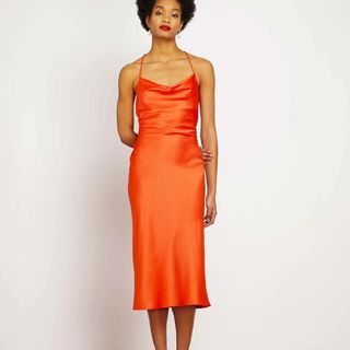 Omnes orange slip dress