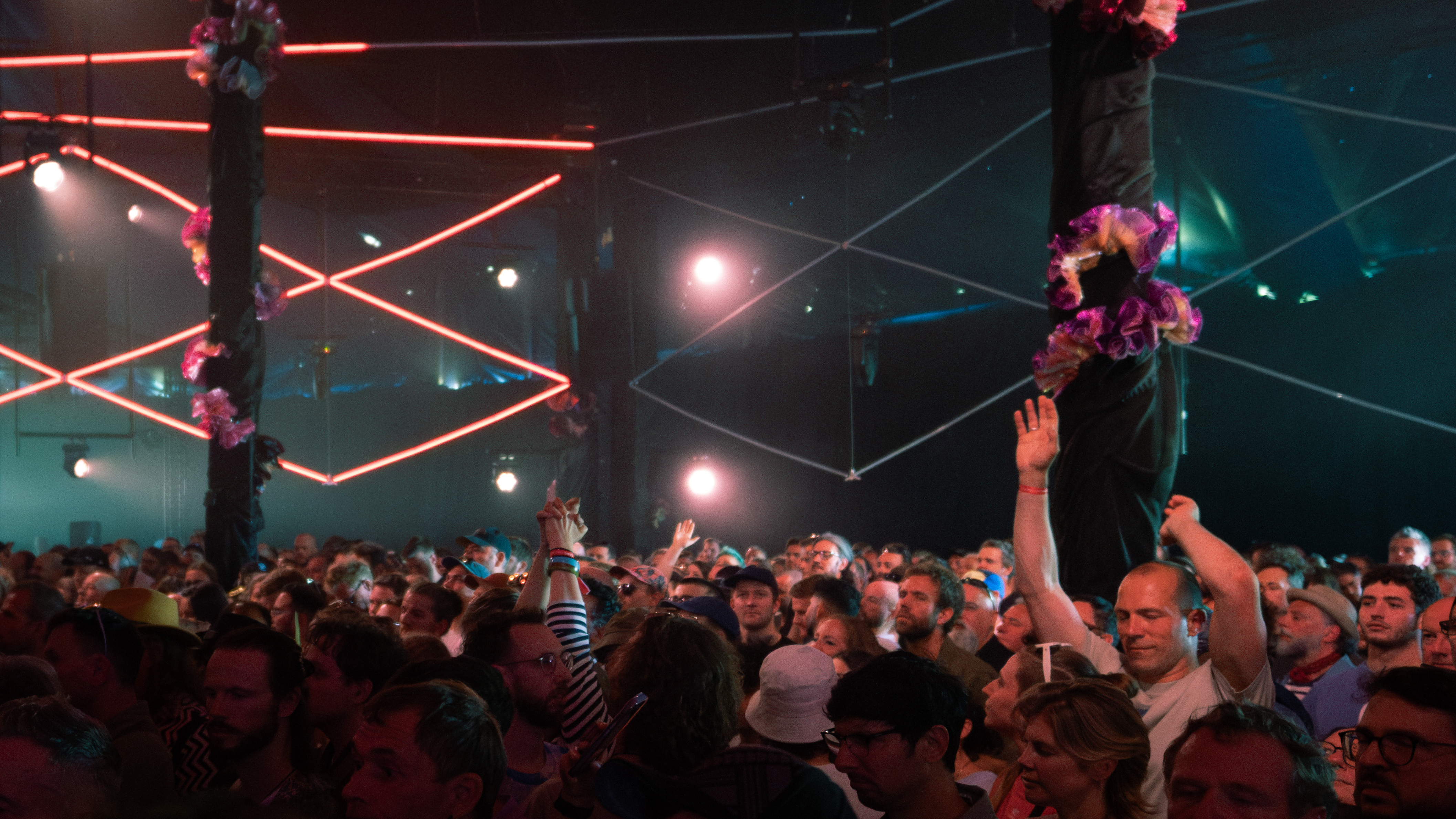 A crowd at a music festival