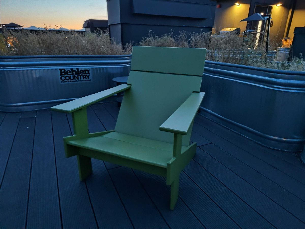 A chair at dusk