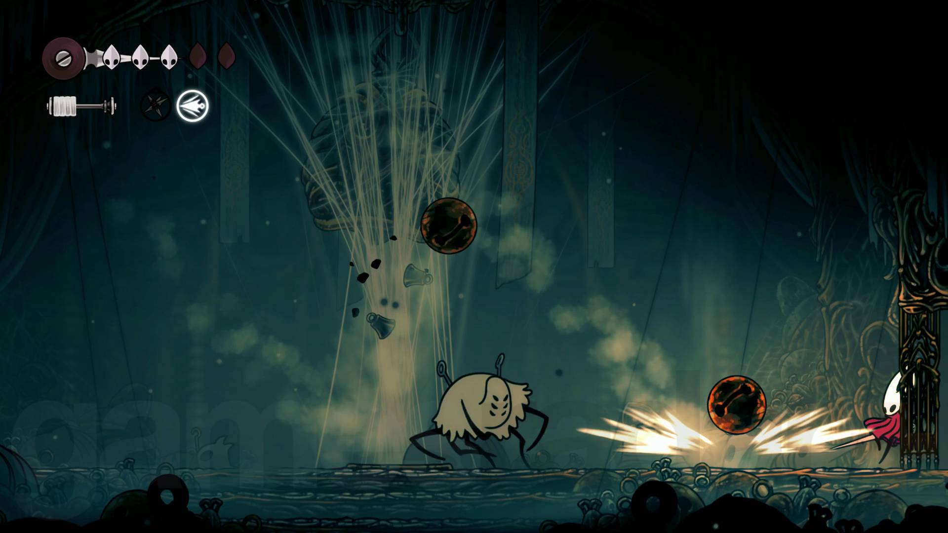 Hollow Knight Silksong Widow boss Hornet in cheese corner