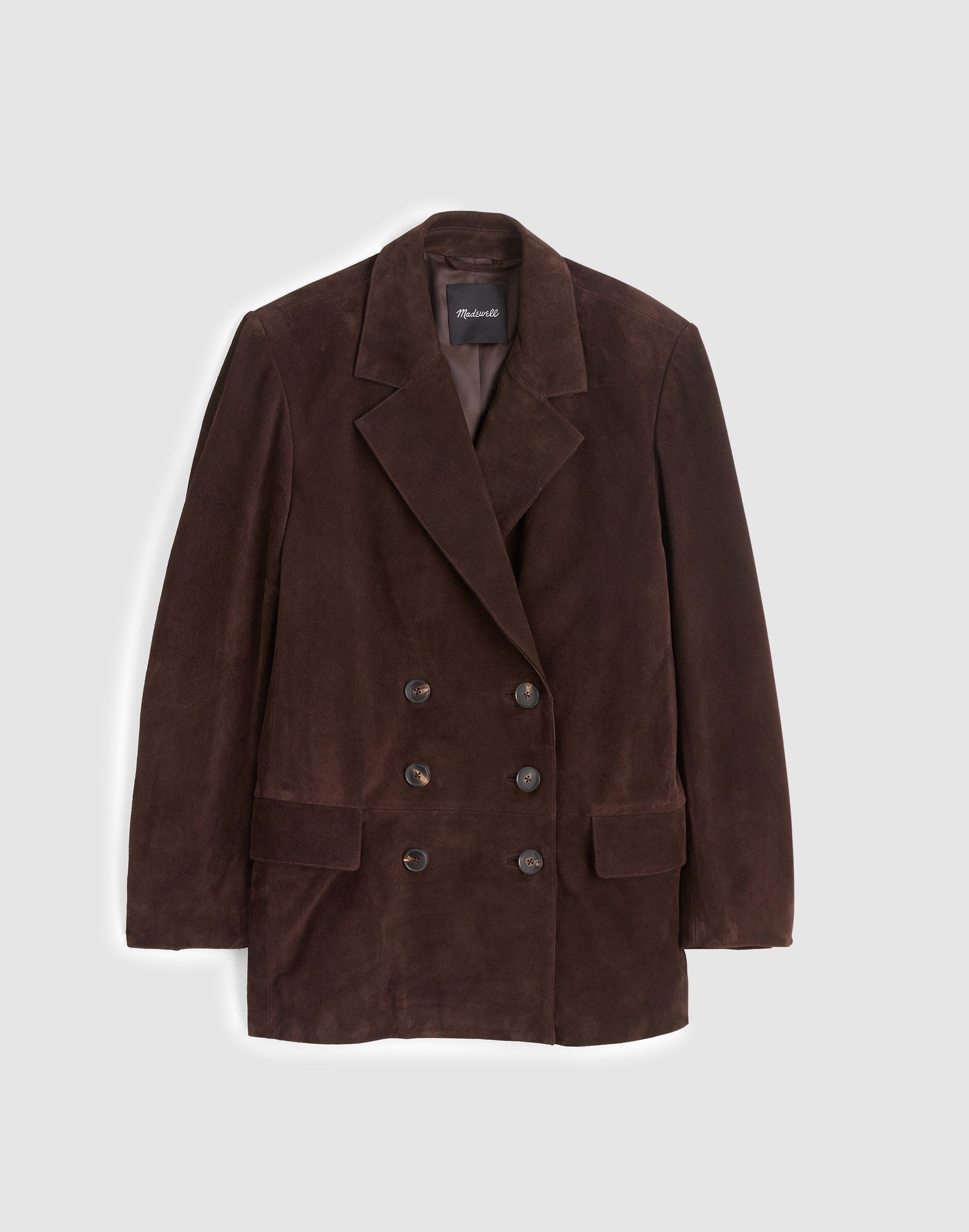 Double-Breasted Blazer in Suede
