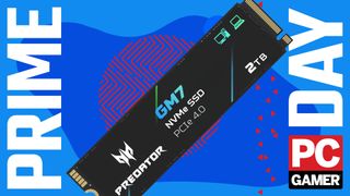Acer Predator SSD on a Prime Day banner with PC Gamer logo.