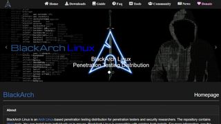 Website screenshot for BlackArch Linux.