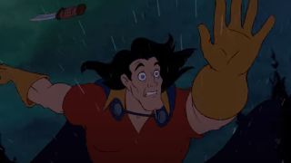 Gaston falling to his death in Beauty and the Beast.