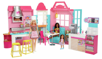 Barbie Cook 'n Grill Restaurant Playset with 3 Dolls - WAS