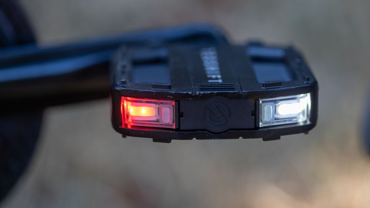 Redshift Arclight pedals side view while lit