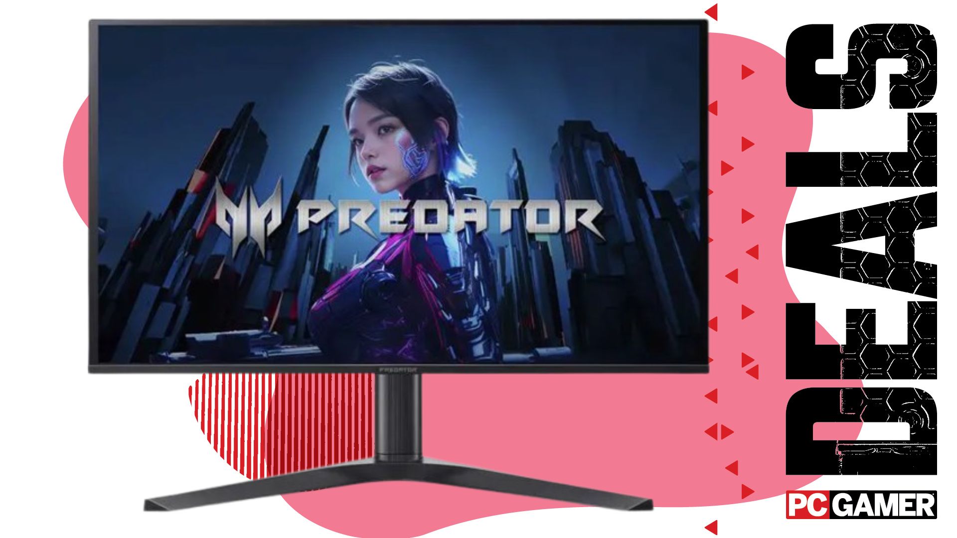 Acer Predator gaming monitor on a pink deals background