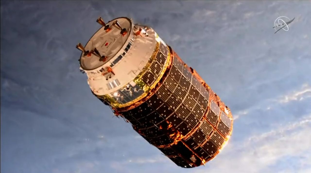 The Japan Aerospace Exploration Agency's HTV-8 cargo ship arrives at the International Space Station on Sept. 28, 2019 to deliver more than 4 tons of supplies to the orbiting laboratory.
