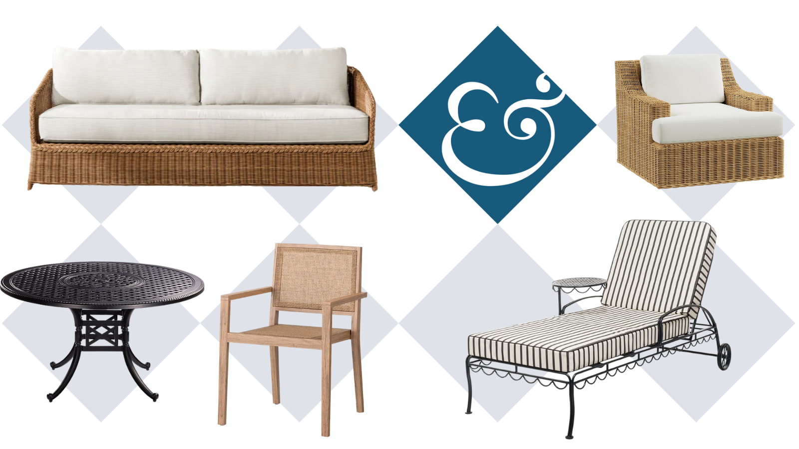 an assortment of outdoor furniture