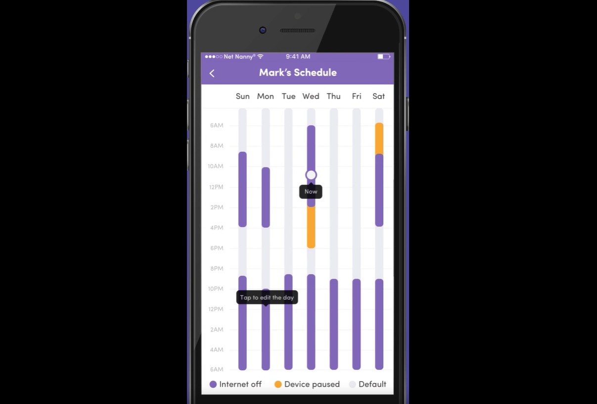 Net Nanny scheduler on mobile