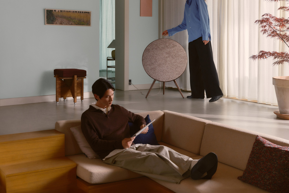 The Beosound A9 clad in the new Kvadrat fabric