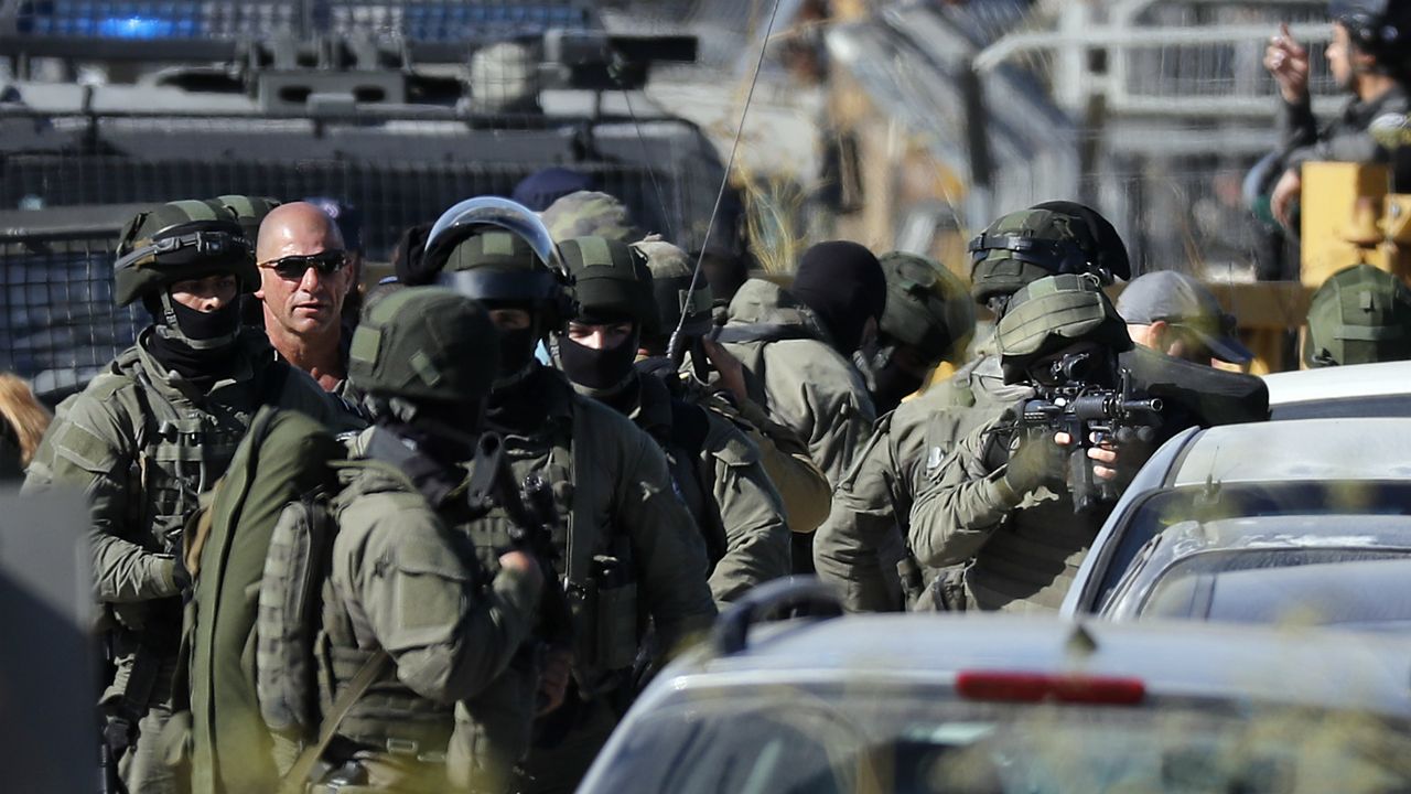 Israeli special forces at site of a fatal attack near Har Adar