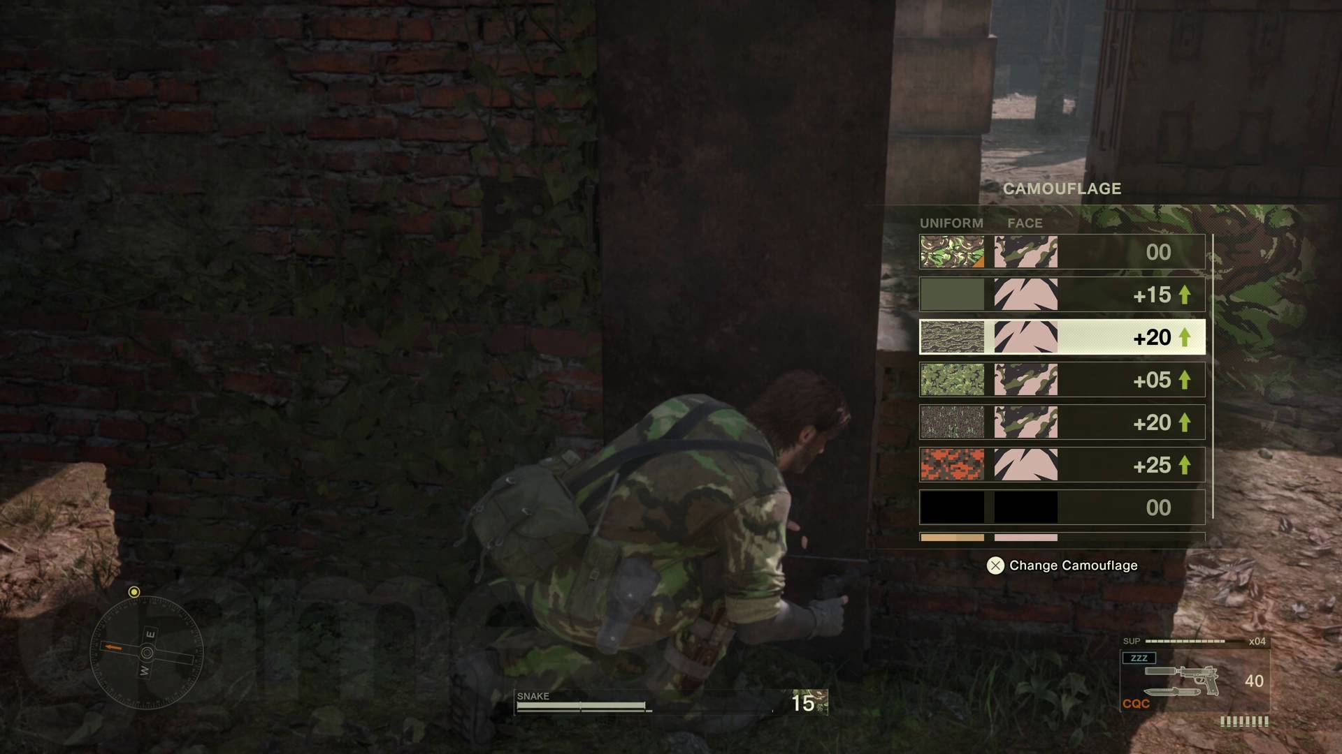Metal Gear Solid Delta: Snake Eater tips change camouflage
