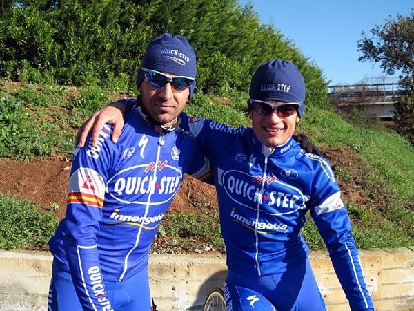 Vigan&ograve; training with Jaun Manuel Garate (left)