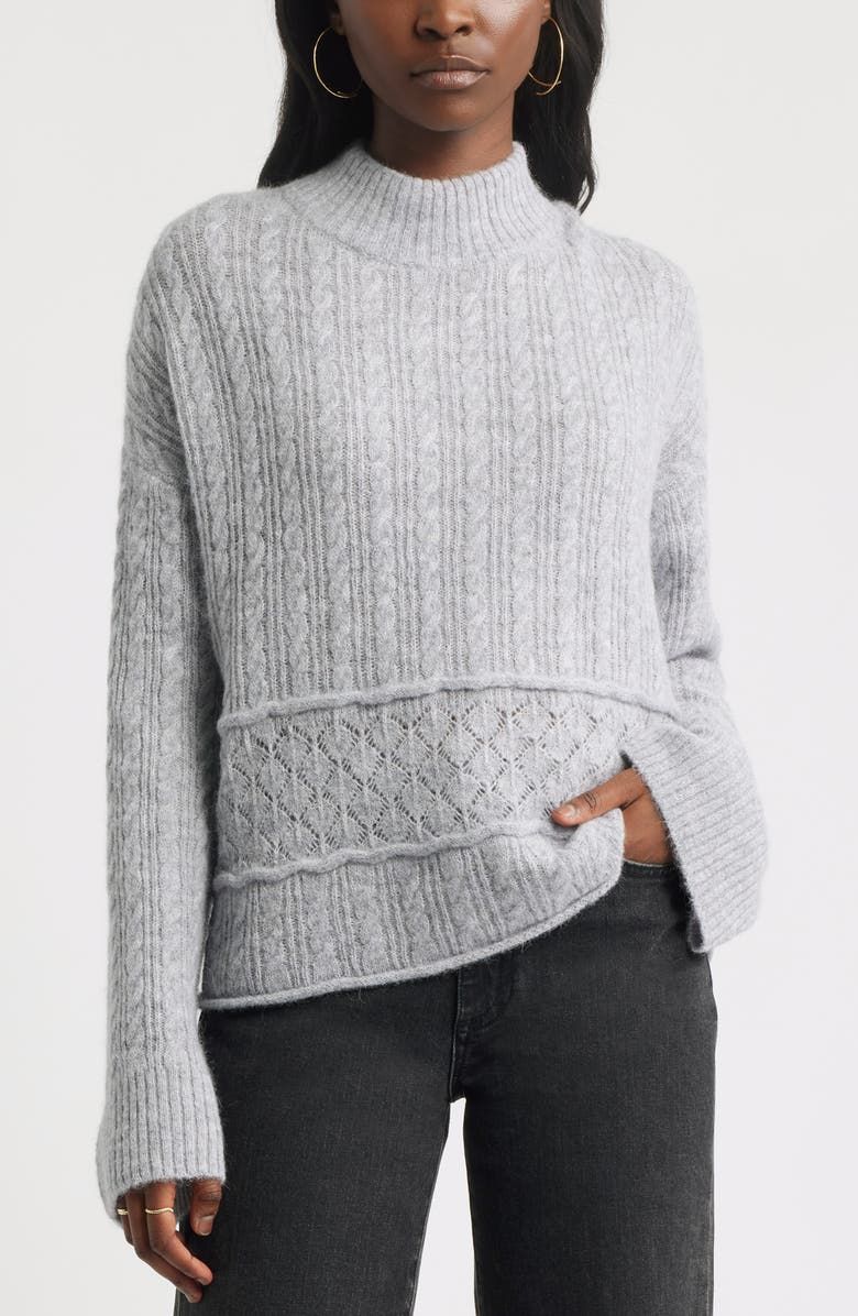 Mock Neck Alpaca & Wool Blend Sweater