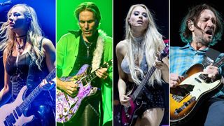 [L-R] Nita Strauss, Steve Vai, Sophie Lloyd and John Frusciante