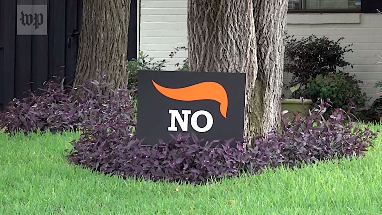 Suburban lawn sign in Texas