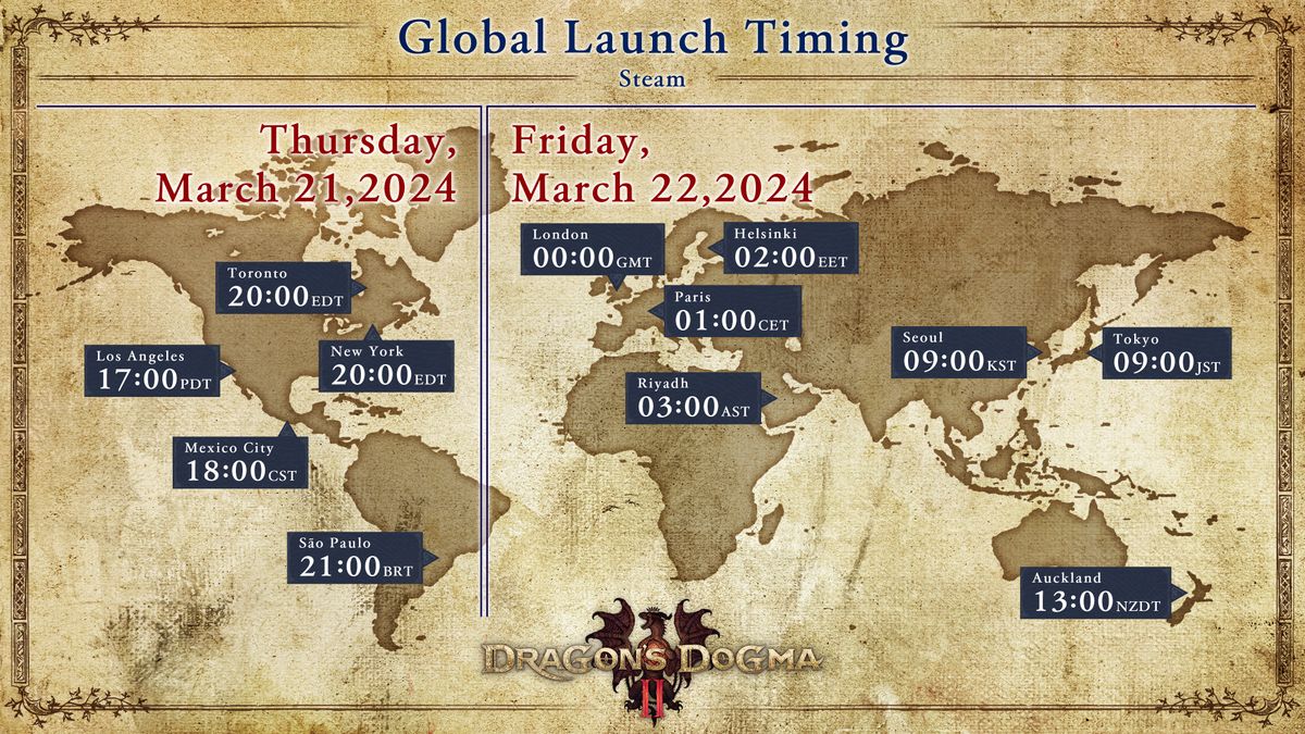 Dragon's Dogma 2 release times