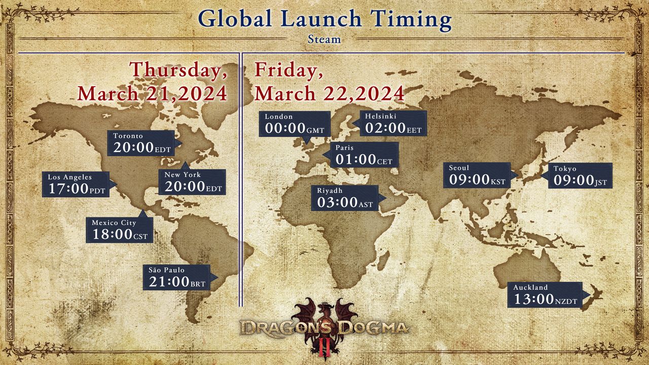 Dragon's Dogma 2 release times