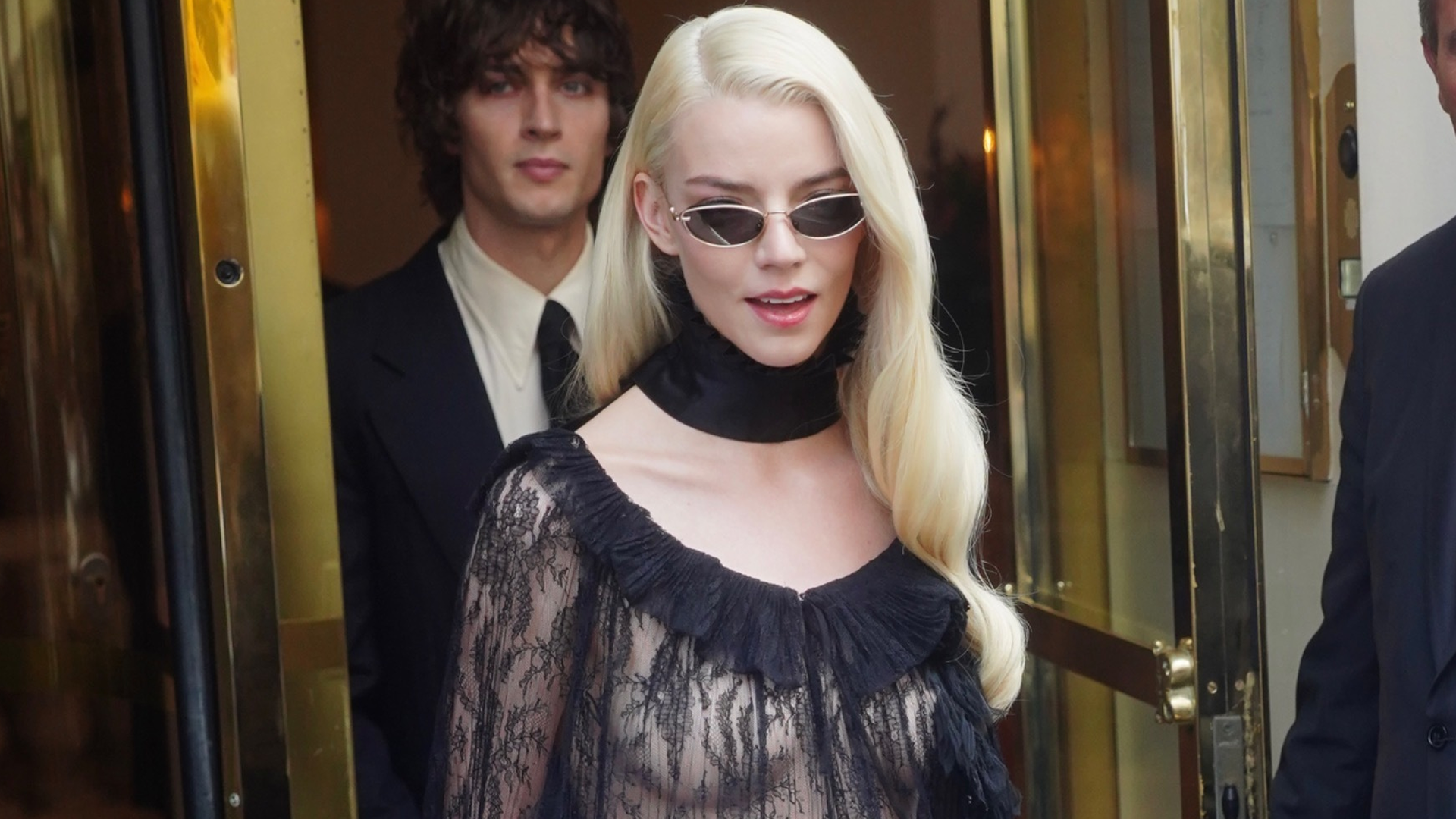 Anya Taylor-Joy was spotted before the Dior Paris Fashion Week show in a sheer shirt and the pencil skirt trend