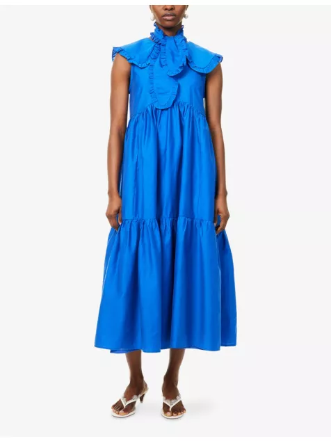 Tide Whisper Sleeveless Woven Midi Dress