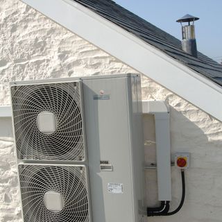 heat pump on side of a house