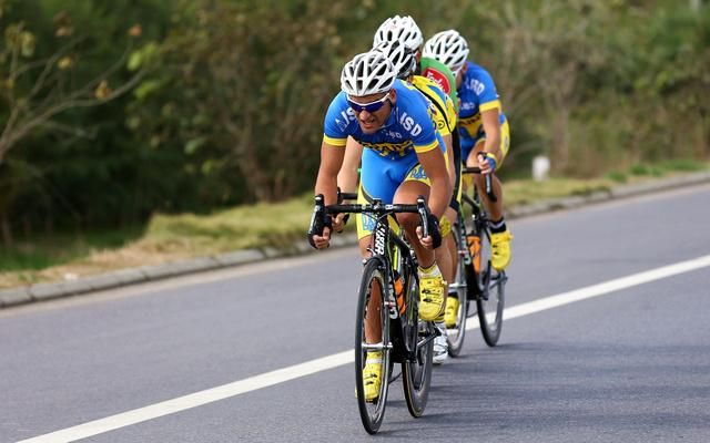 Ukranian riders making a break for it.