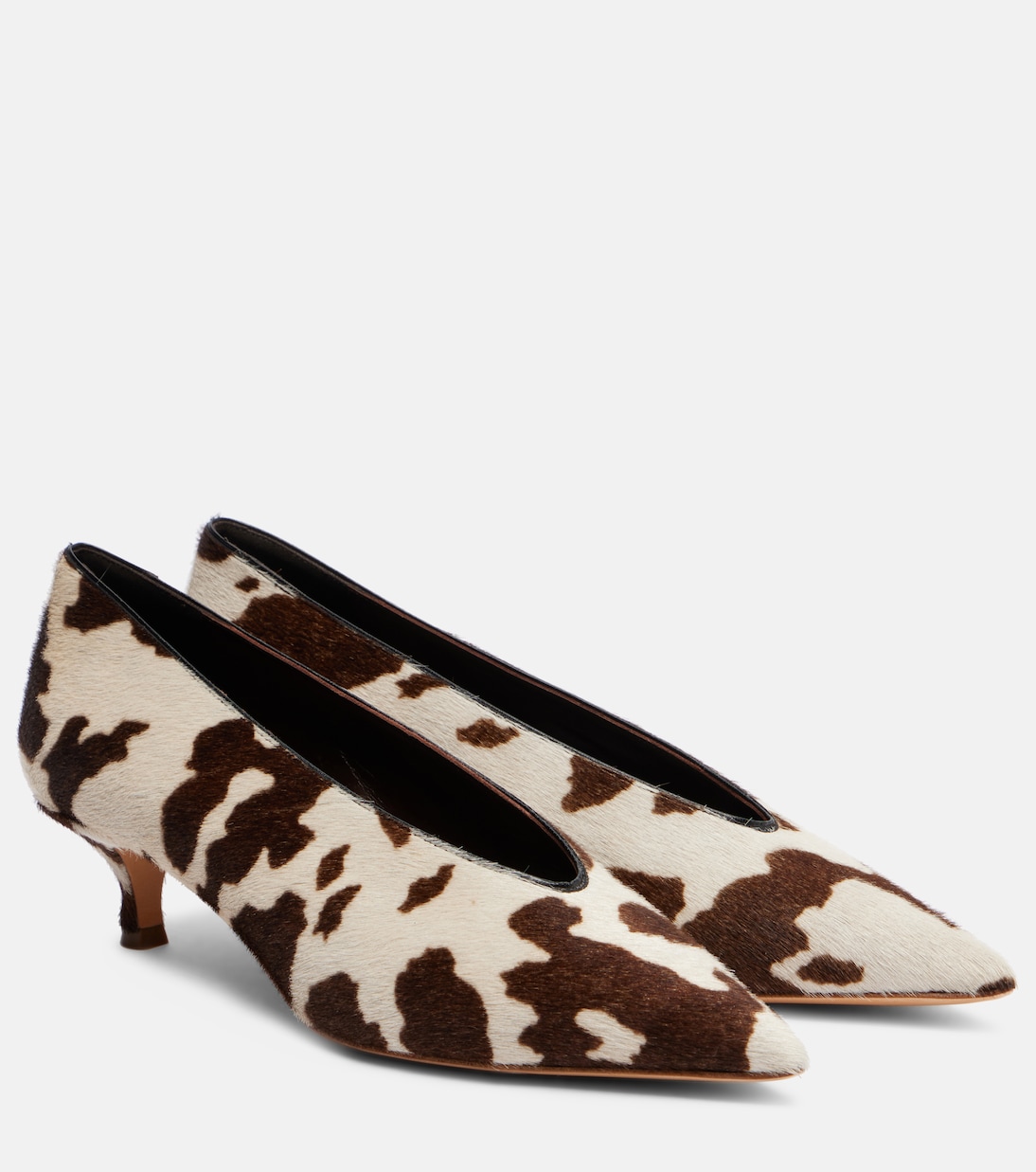 Babouche Cow-Print Calf Hair Pumps