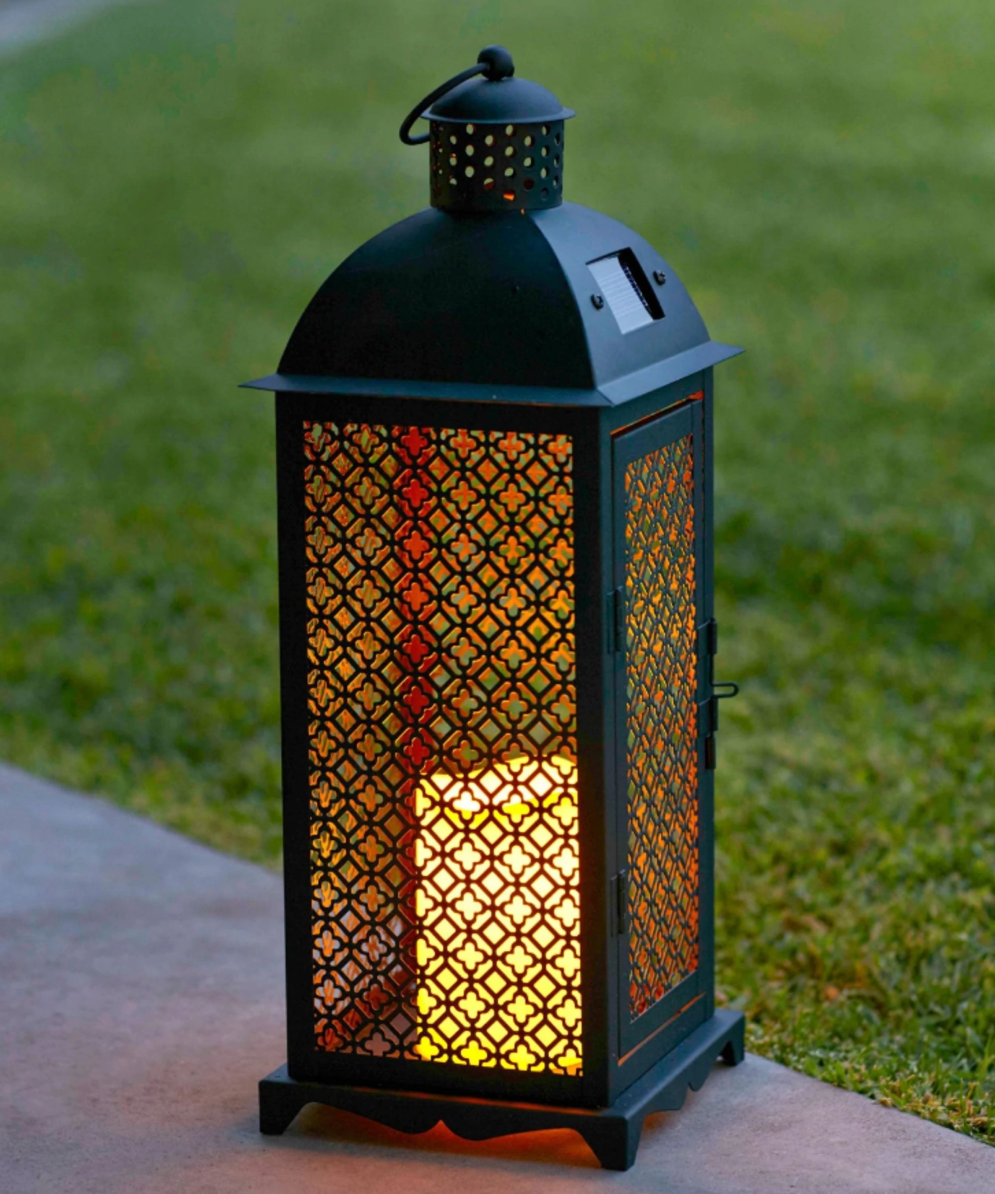 Agadir Garden Solar Lantern on path on grass