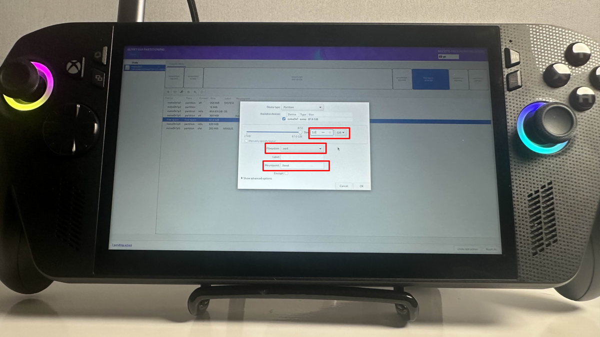 Bazzite dual boot process