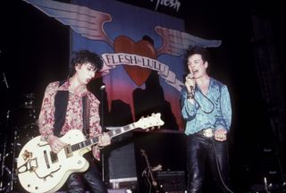 Rocco Barker and Nick Marsh of Flesh For LuLu performing at the Beacon in New York City on January 28, 1988 (Photo by Ebet Roberts/Redferns)