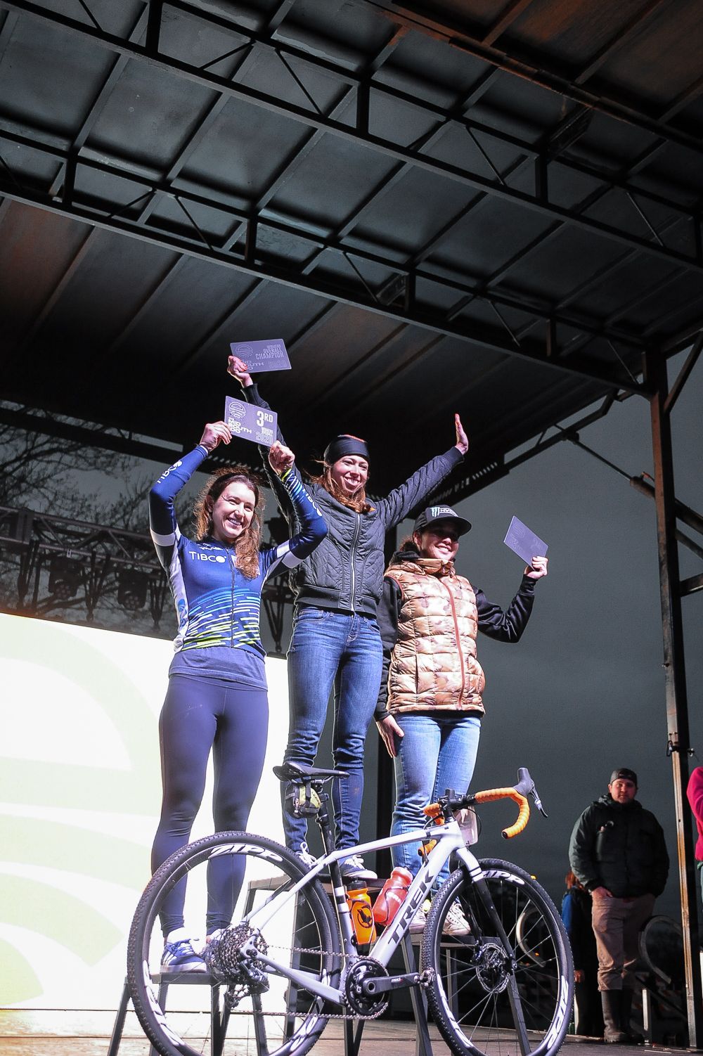 The women's podium