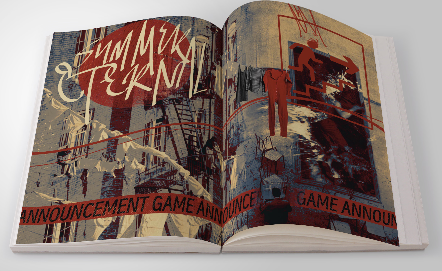 Summer Eternal open to splash page of art.