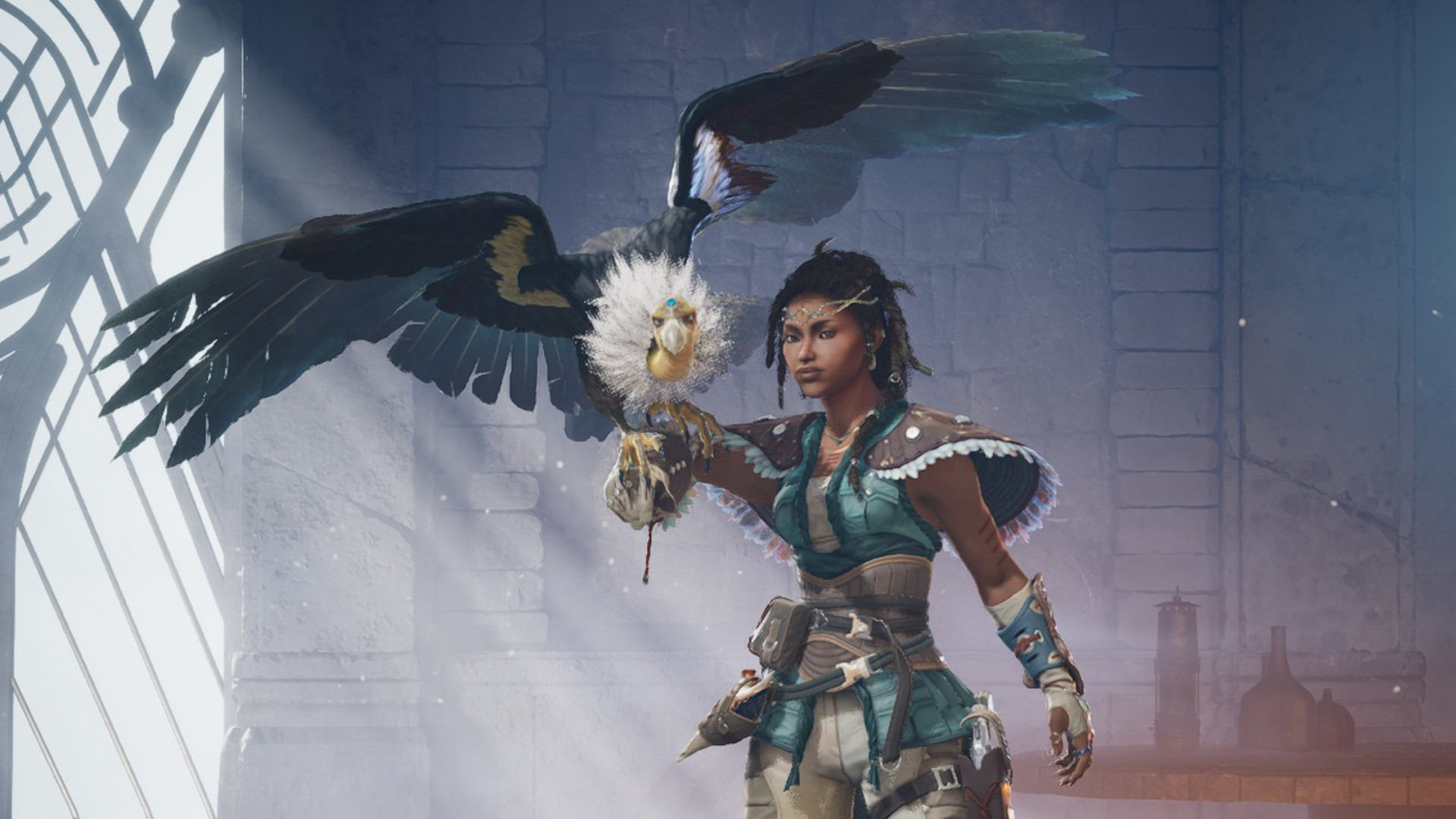 Condor emotes with her vulture in Highguard