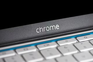 The Chrome logo on a Chromebook
