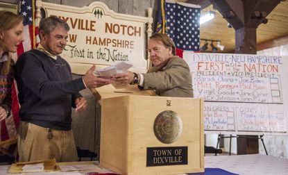 Voters casting their ballots in Dixville Notch, New Hampshire