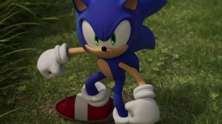 Sonic in a battle pose, ready to rumble