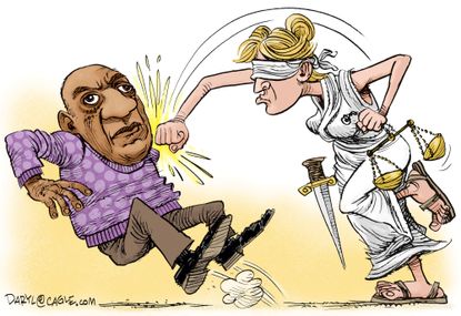 Editorial cartoon U.S. Bill Cosby guilty verdict Lady Justice MeToo