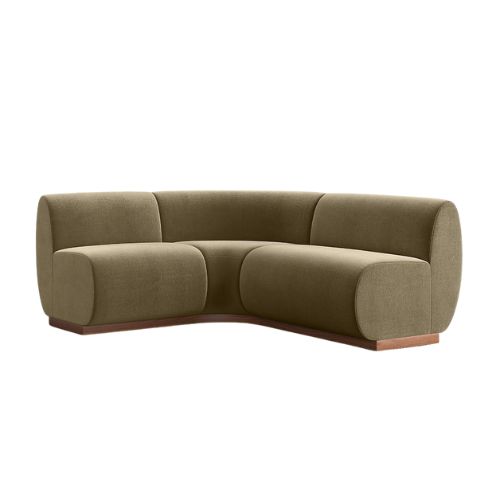Crate &amp;amp; Barrel, Leandro Hazel Green L-Shaped Dining Banquette
