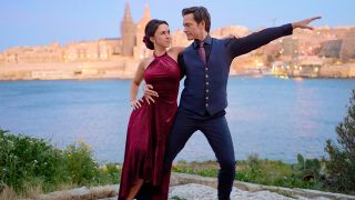 Lacey Chabert and Will Kemp filming The Dancing Detective in Malta.