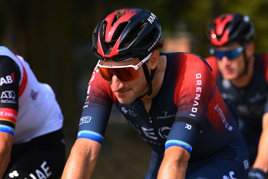 BEINASCO ITALY OCTOBER 06 Elia Viviani of Italy and Team INEOS Grenadiers competes during the 106th Gran Piemonte 2022 a 198km one day race from Omegna to Beinasco GranPiemonte on October 06 2022 in Beinasco Italy Photo by Tim de WaeleGetty Images