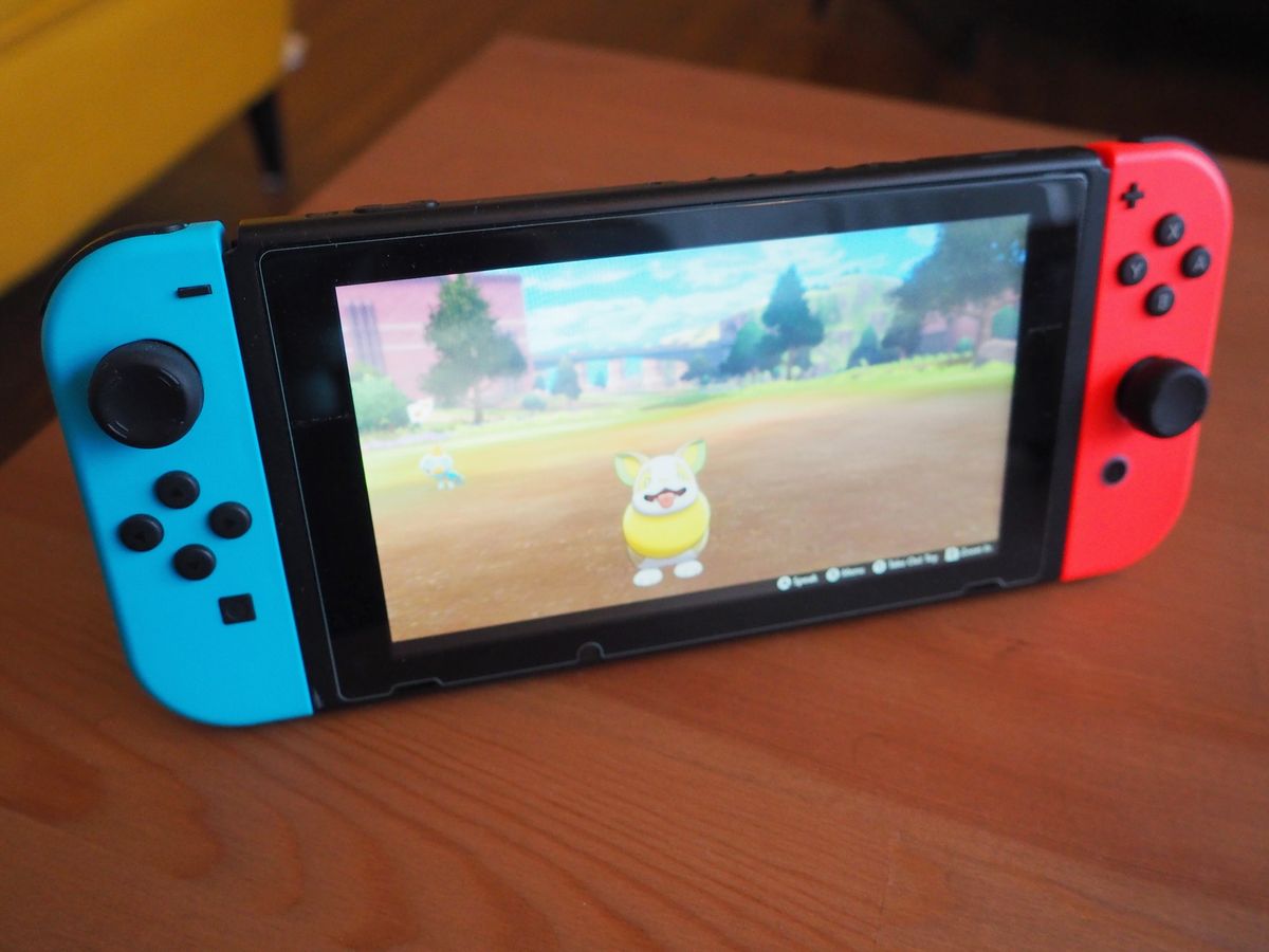 Nintendo Switch playing Pokémon Sword