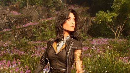 Lune stands in a green environment under direct sunlight