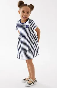 Pure Cotton Striped Dress (2-7 Yrs) - Marks &amp; Spencer | £8