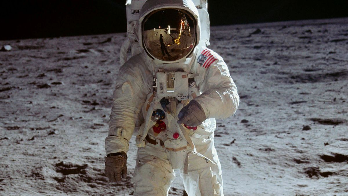 Astronaut on the moon in Apollo 11 documentary