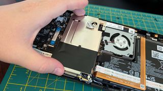Upgrading Steam Deck SSD: Put the motherboard shield back.