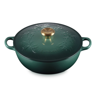 Le Creuset 4.5 qt. Holly Traditional Soup Pot with Gold Knob