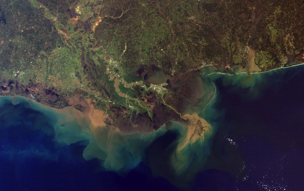 Mississippi River sediment plume