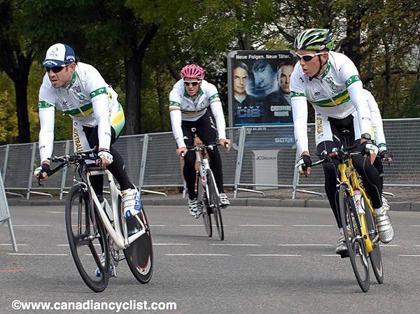 Ben Day, Adam Hansen and Cameron Wurf from Australia